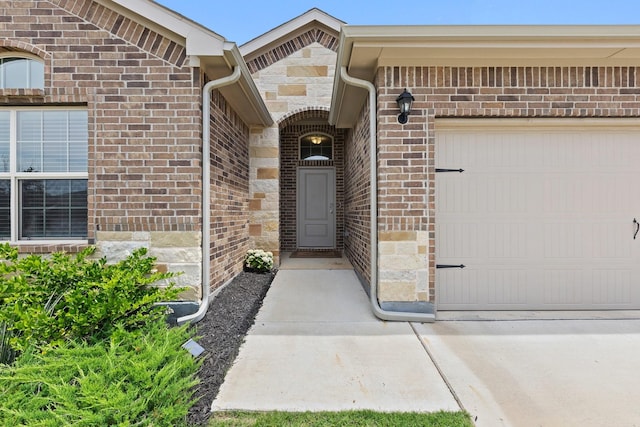 140 Orchard Pines Pl, Boyd, TX 76023 - entrance to property with an attached garage, brick siding, and stone siding