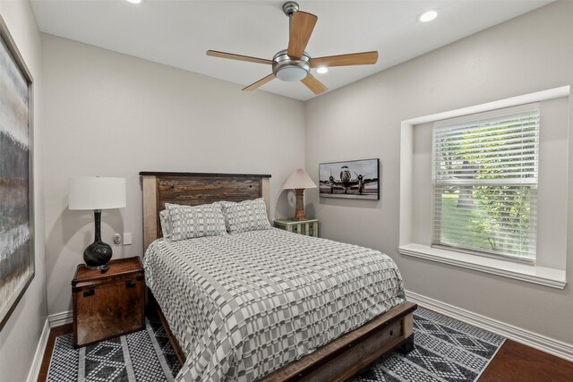 124 Robin Hood Way, Gun Barrel City, TX 75156 - bedroom with baseboards, recessed lighting, and ceiling fan