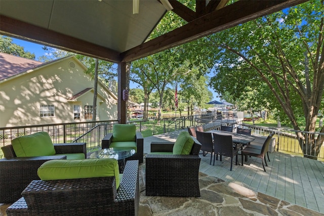 124 Robin Hood Way, Gun Barrel City, TX 75156 - view of patio / terrace with outdoor lounge area, outdoor dining space, and a deck