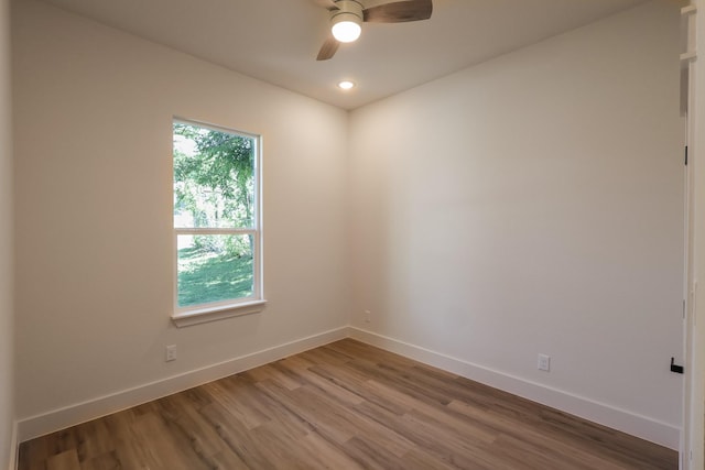 2836 Ave L, Fort Worth, TX 76105 - empty room featuring wood finished floors, baseboards, ceiling fan, and recessed lighting