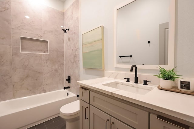 2836 Ave L, Fort Worth, TX 76105 - bathroom with toilet, vanity, and shower / bath combination