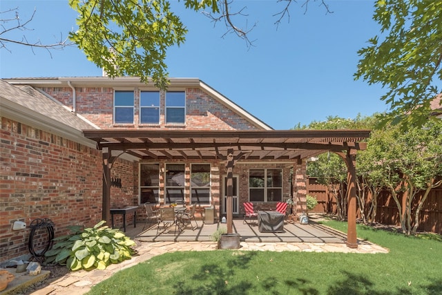 1522 Farm Dl, Allen, TX 75002 - rear view of property with brick siding and a patio