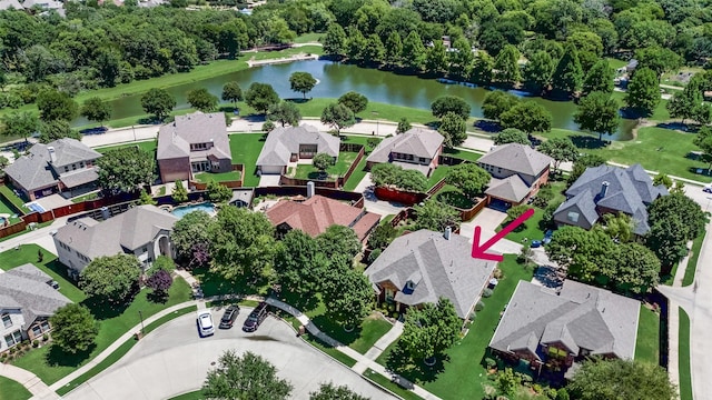 1522 Farm Dl, Allen, TX 75002 - aerial perspective of suburban area with a large body of water