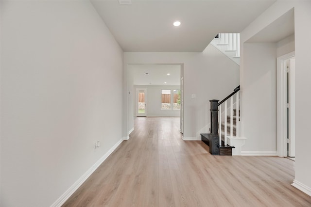 3229 Loftwood Ln, Anna, TX 75409 - entryway with light wood finished floors, stairway, and recessed lighting