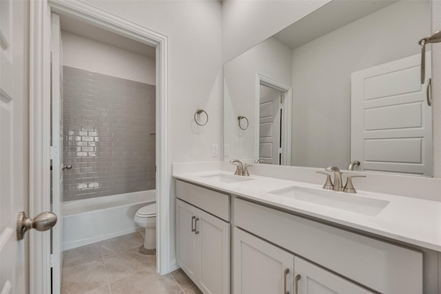 3229 Loftwood Ln, Anna, TX 75409 - full bath with double vanity, tile patterned flooring, and shower / bath combination