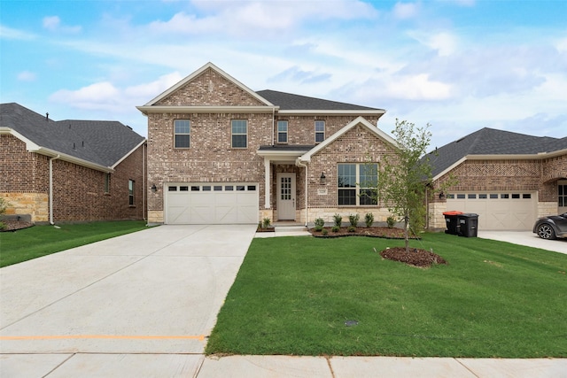 3229 Loftwood Ln, Anna, TX 75409 - view of front facade featuring concrete driveway, a front lawn, brick siding, and a garage