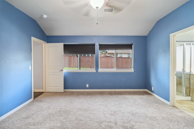 409 Hoover Ave, Lavon, TX 75166 - carpeted spare room featuring lofted ceiling, ceiling fan, and a smoke detector