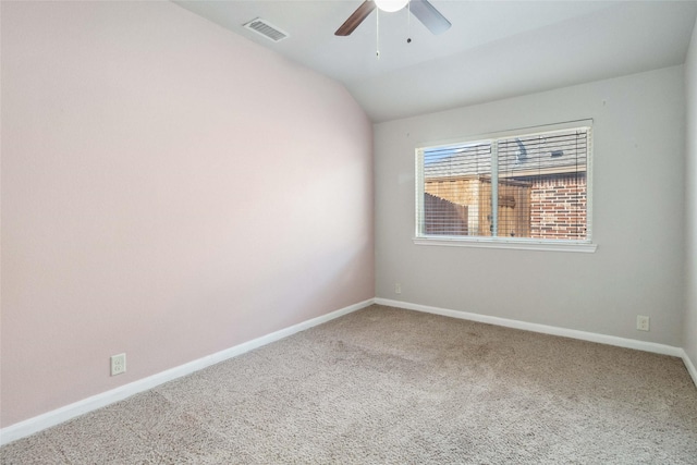 409 Hoover Ave, Lavon, TX 75166 - unfurnished room with carpet floors, ceiling fan, and lofted ceiling