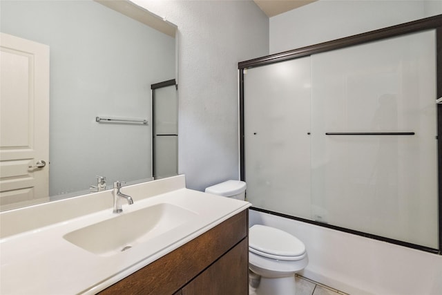 409 Hoover Ave, Lavon, TX 75166 - bathroom with vanity, combined bath / shower with glass door, and tile patterned flooring