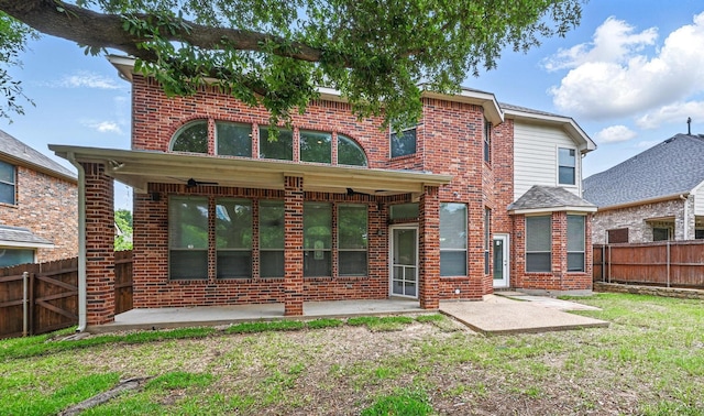 3816 Appleton Ln, Flower Mound, TX 75022 - back of property featuring a patio area, brick siding, and a fenced backyard