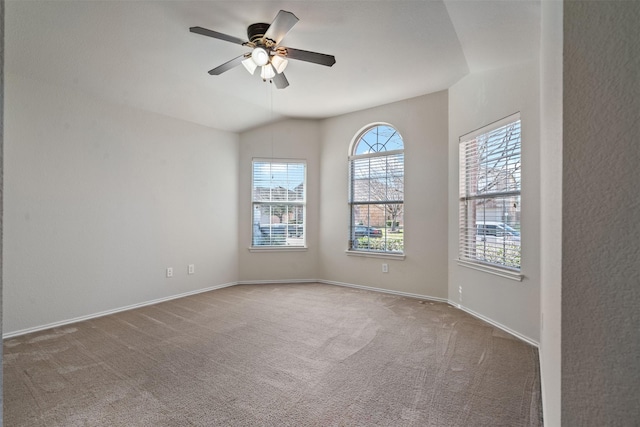 1016 Camp Verde Dr, Forney, TX 75126 - carpeted spare room with a ceiling fan, baseboards, and lofted ceiling