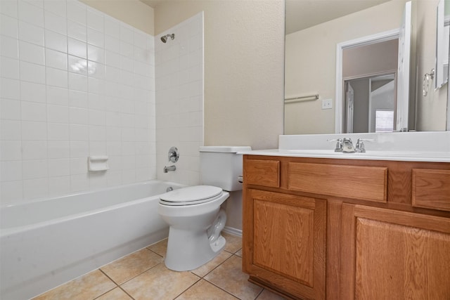 1016 Camp Verde Dr, Forney, TX 75126 - bathroom featuring tile patterned flooring, vanity, toilet, and shower / washtub combination