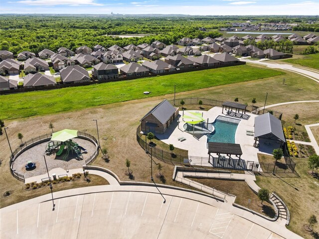 3640 Twin Pines Dr, Grand Prairie, TX 76065 - aerial view of residential area featuring a pool