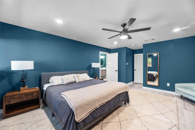 9918 Ila Dr, Dallas, TX 75220 - bedroom with baseboards, a ceiling fan, and recessed lighting