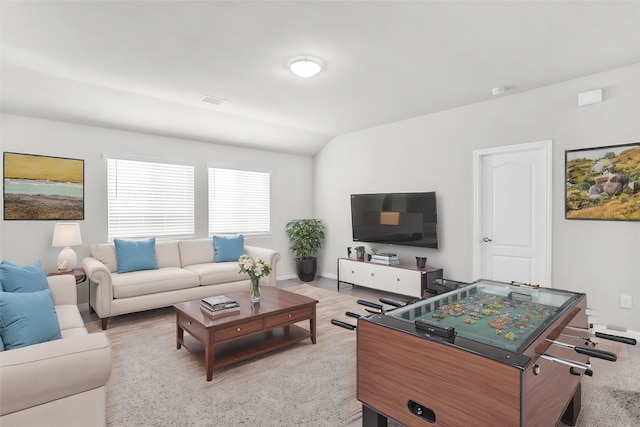1135 Saddle Ridge Dr, Aubrey, TX 76227 - living room with vaulted ceiling and baseboards