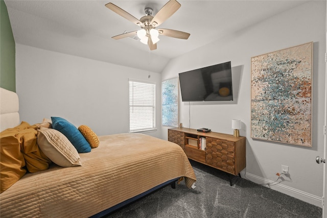 3409 Melrose Ct, Wylie, TX 75098 - carpeted bedroom with lofted ceiling, baseboards, and a ceiling fan