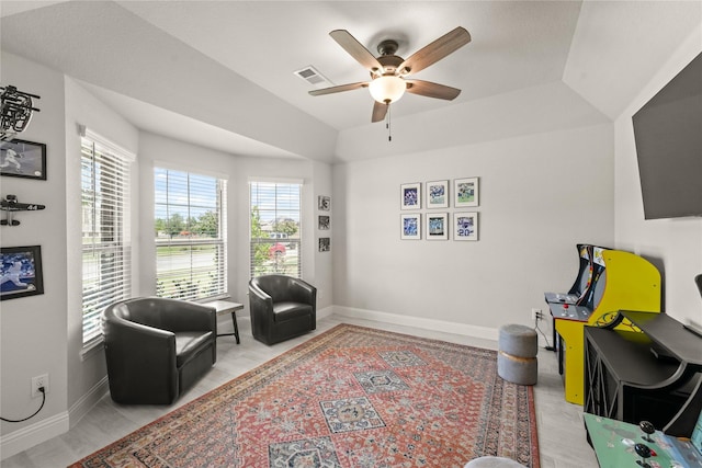 3409 Melrose Ct, Wylie, TX 75098 - living area featuring a ceiling fan and baseboards