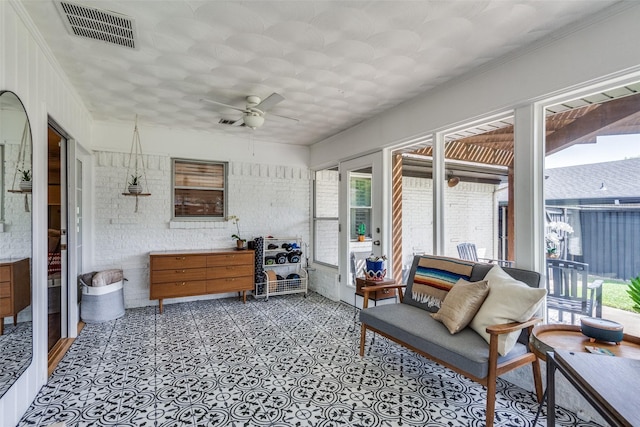 10542 Vinemont St, Dallas, TX 75218 - sunroom with a ceiling fan