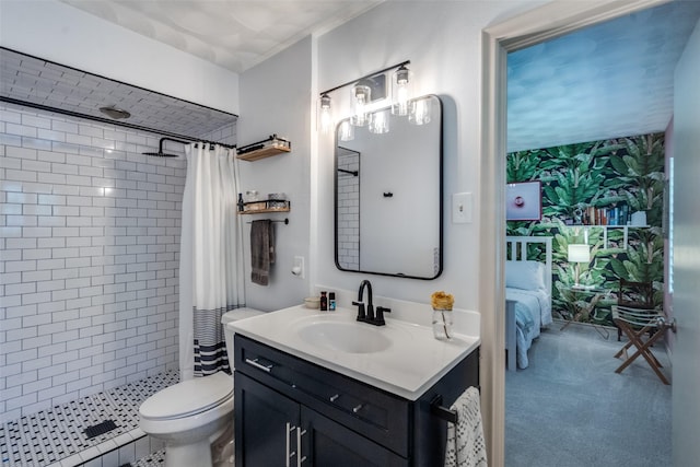 10542 Vinemont St, Dallas, TX 75218 - ensuite bathroom with a shower stall, vanity, and toilet