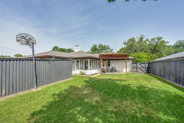 10542 Vinemont St, Dallas, TX 75218 - view of yard with a gate and a patio area