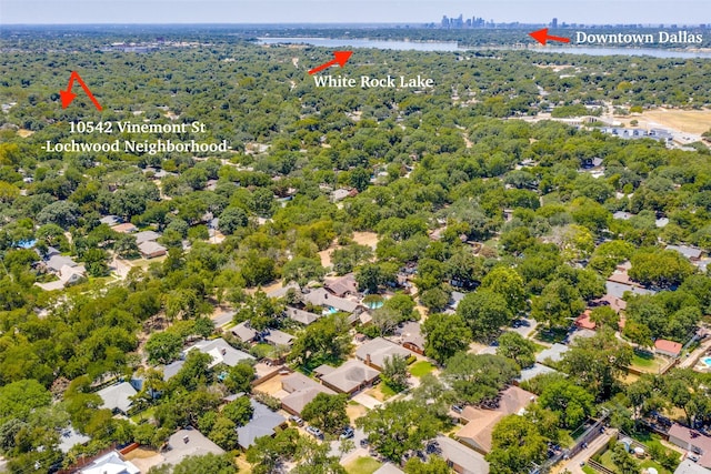 10542 Vinemont St, Dallas, TX 75218 - bird's eye view of a large body of water