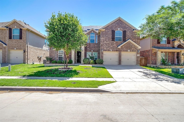 9836 Amaranth Dr, Fort Worth, TX 76177 - traditional-style home featuring a garage, brick siding, concrete driveway, and a front lawn