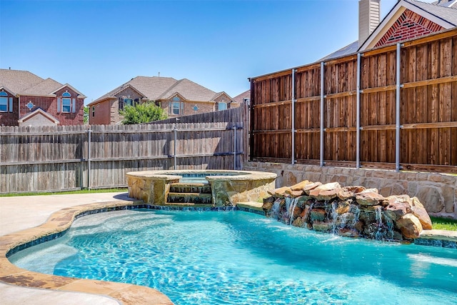 9836 Amaranth Dr, Fort Worth, TX 76177 - view of pool with a pool with connected hot tub and a residential view