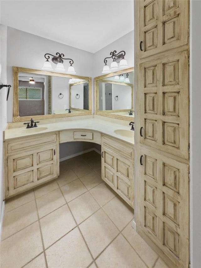 7636 Skylake Dr, Fort Worth, TX 76179 - bathroom featuring tile patterned floors and double vanity