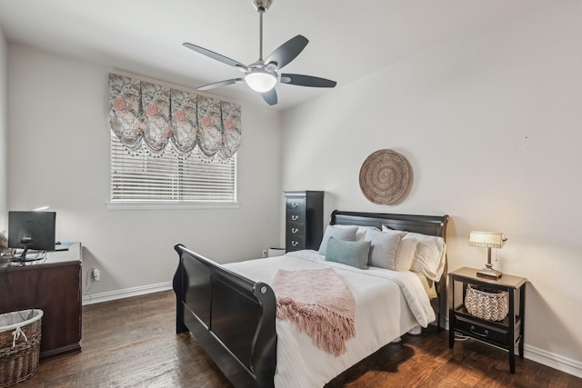 5594 Beacon Hill Dr, Frisco, TX 75036 - bedroom featuring baseboards, wood finished floors, and a ceiling fan