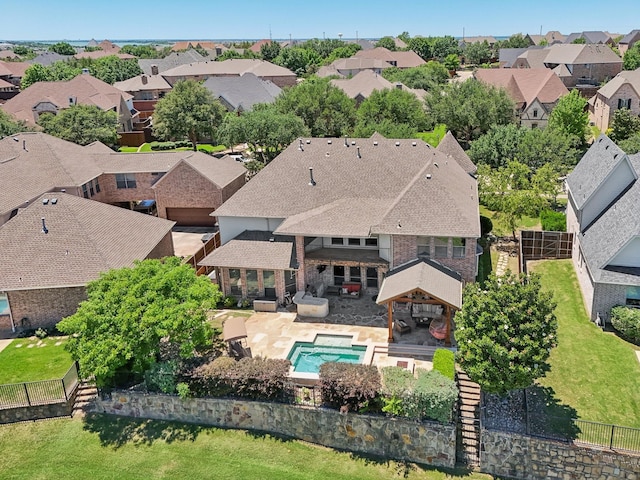 5594 Beacon Hill Dr, Frisco, TX 75036 - aerial view of residential area featuring a pool area