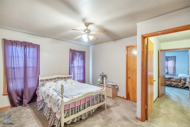 2757 Old Anson Rd, Abilene, TX 79603 - bedroom featuring carpet, ceiling fan, and baseboards
