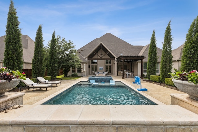 2509 Oak Bend Ct, Southlake, TX 76092 - swimming pool featuring a patio area, a pergola, and a hot tub