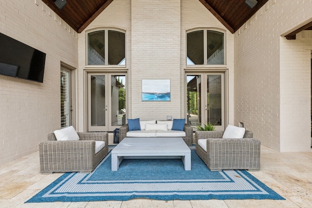 2509 Oak Bend Ct, Southlake, TX 76092 - view of patio with french doors and an outdoor hangout area