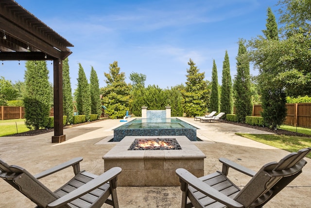 2509 Oak Bend Ct, Southlake, TX 76092 - view of patio featuring a fire pit