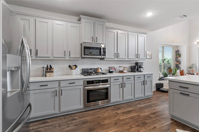 2529 Solomons Pl, Wylie, TX 75098 - kitchen with stainless steel appliances, backsplash, light countertops, and recessed lighting