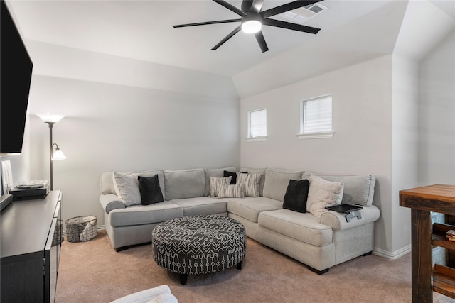 2529 Solomons Pl, Wylie, TX 75098 - living room with a ceiling fan, light carpet, and baseboards