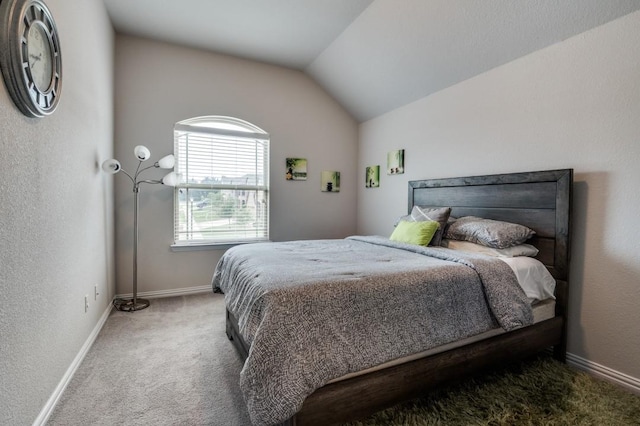 249 Noble Nest Dr, Midlothian, TX 76065 - bedroom featuring carpet floors, lofted ceiling, and baseboards