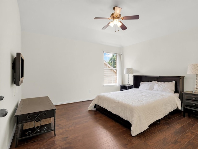 2525 Still Springs Dr, Little Elm, TX 75068 - bedroom featuring wood finished floors, a ceiling fan, and baseboards