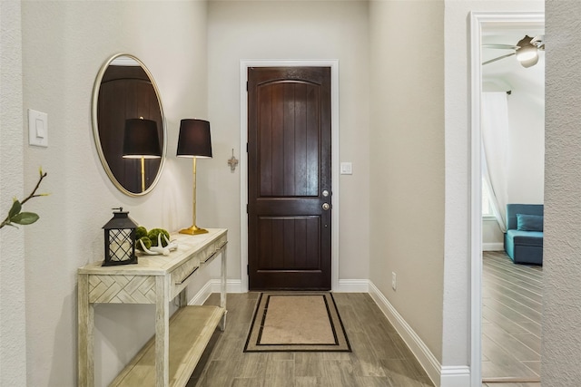 444 Oliver Ct, Argyle, TX 76226 - foyer with wood finished floors and baseboards