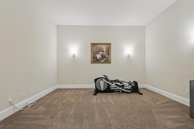 2812 Cedar Elm Dr, Carrollton, TX 75010 - workout area featuring carpet flooring and baseboards