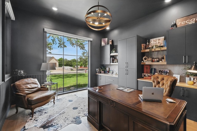 5913 Preston Way, Colleyville, TX 76034 - home office with light wood-type flooring and recessed lighting