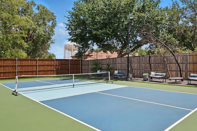 5913 Preston Way, Colleyville, TX 76034 - view of tennis court with basketball hoop