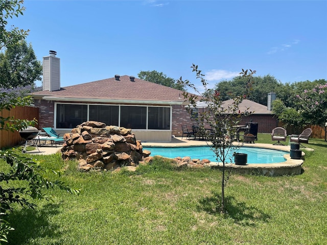 5907 Aloe Ct, Arlington, TX 76017 - swimming pool with a patio and a sunroom