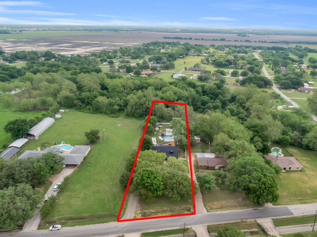 1015 S Lowrance Rd, Pecan Hill, TX 75154 - aerial view of property and surrounding area featuring property parcel outlined