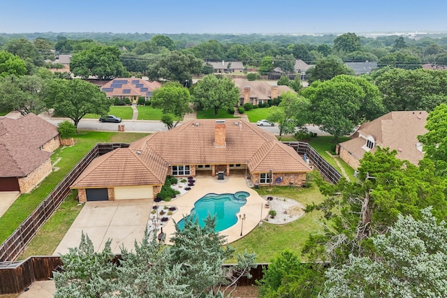 906 Greenbriar Ln, Duncanville, TX 75137 - aerial view of residential area with a pool area