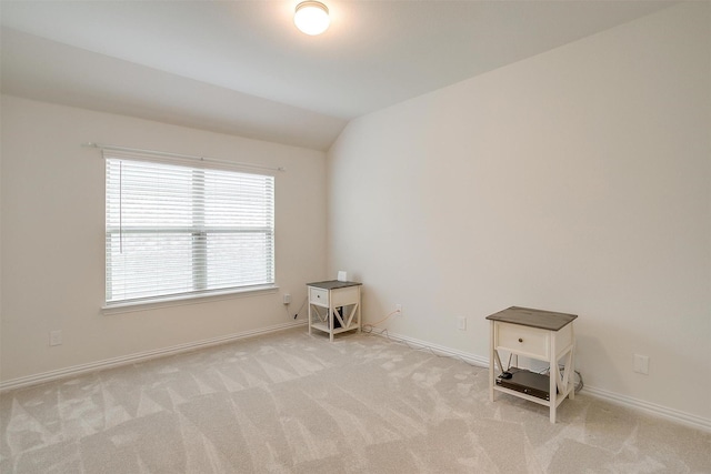 7200 Paso Verde Dr, Fort Worth, TX 76131 - spare room featuring light colored carpet, baseboards, and vaulted ceiling