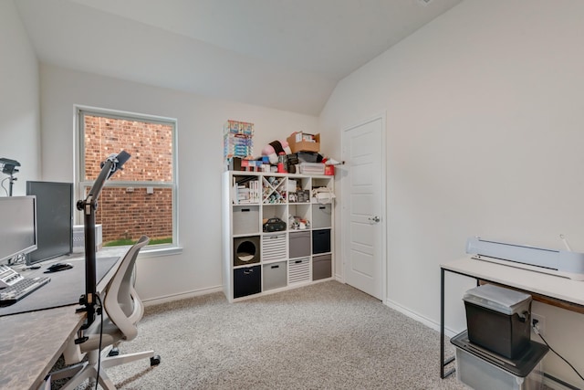 10213 Plumlee Ln, Aubrey, TX 76227 - carpeted office space with vaulted ceiling and baseboards