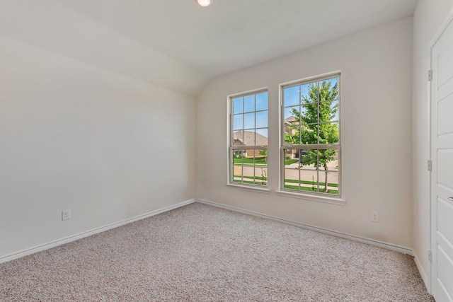 10213 Plumlee Ln, Aubrey, TX 76227 - carpeted empty room with baseboards, lofted ceiling, and recessed lighting