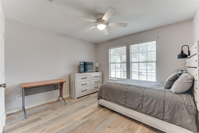 1900 Clear Creek Dr, Little Elm, TX 75068 - bedroom featuring light wood finished floors, baseboards, and a ceiling fan