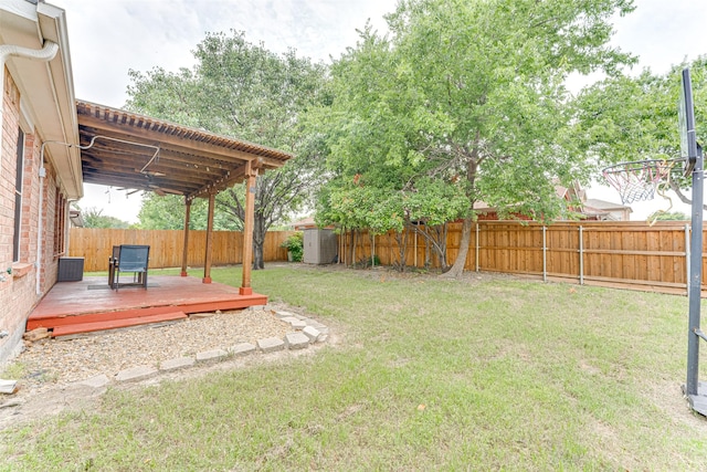 1900 Clear Creek Dr, Little Elm, TX 75068 - view of yard with a deck and central AC